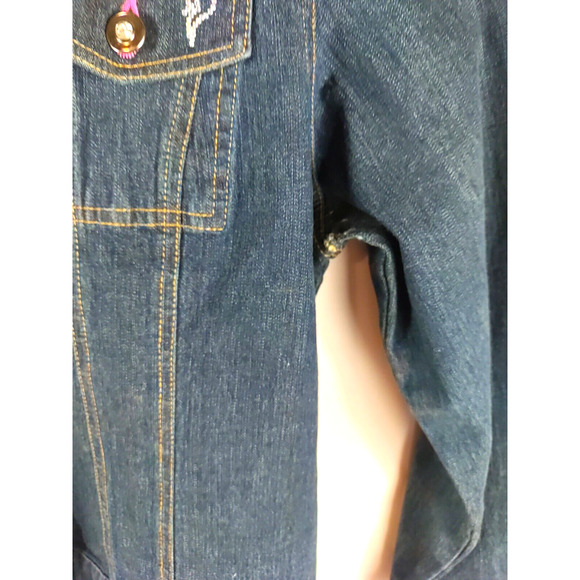 Cappagallo Women's Blue Jean Denim Jacket Button Up Size XL Cotton Spandex... - Picture 7 of 16